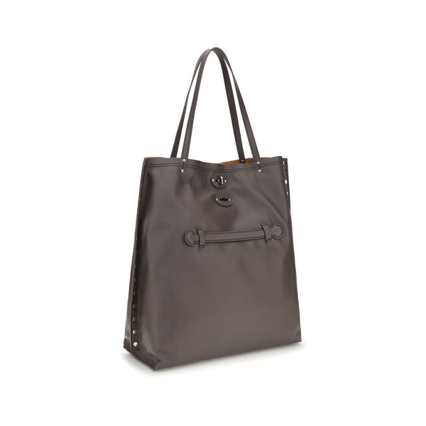 Zanellato Gray Calf Leather Bos Taurus Shoulder Bag