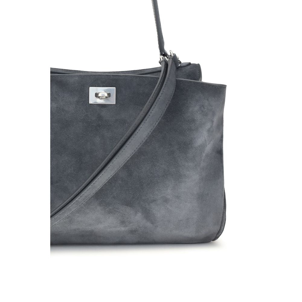 Balenciaga Gray Calf Leather Bos Taurus Shoulder Bag