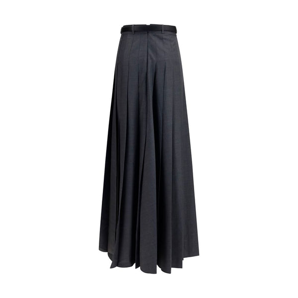Self-Portrait Gray Polyester Long Skirt