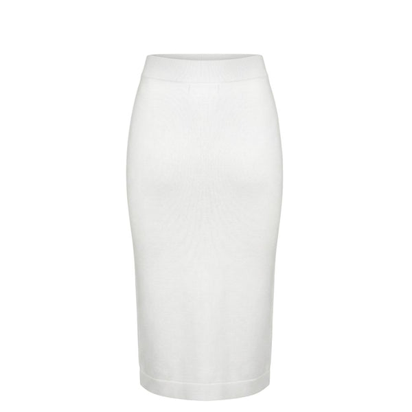 Malo White Cotton Women Skirt
