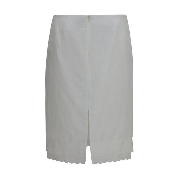 Magda Butrym White Cotton Midi Skirt