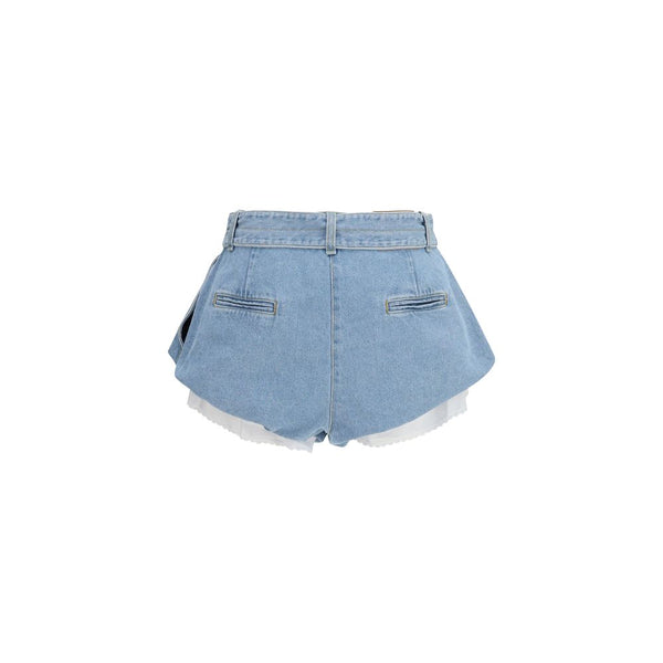 Magda Butrym Blue Cotton Bermuda Shorts
