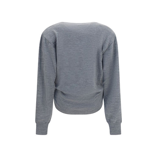 Magda Butrym Gray Wool Oves Aries Long Sleeve T-Shirt