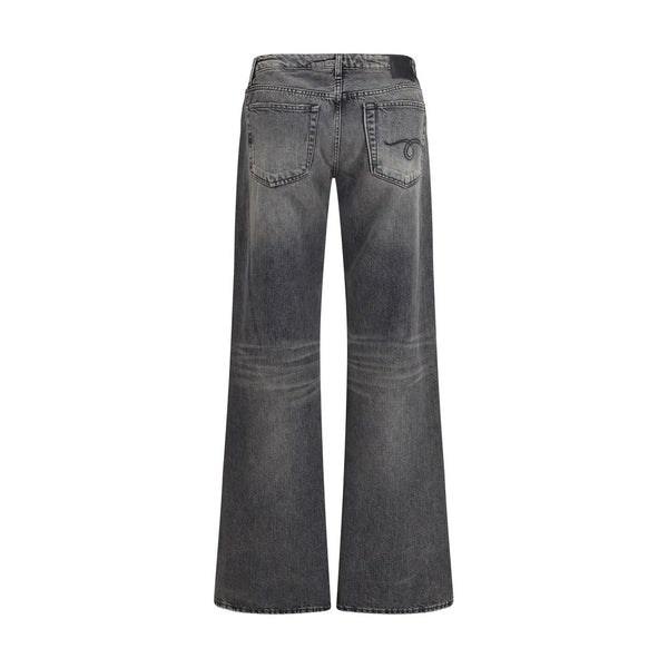 R13 Gray Cotton Straight-Leg Jeans