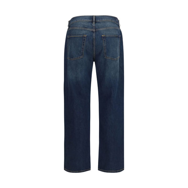 7FOR Blue Cotton Straight-Leg Jeans