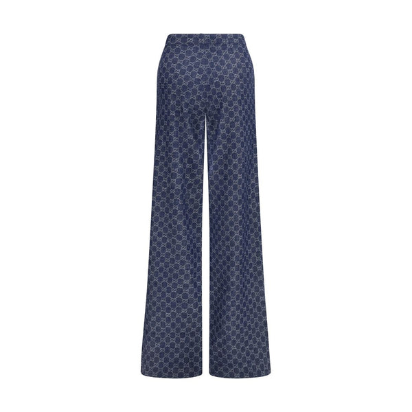 Gucci Blue Cotton Casual Pants