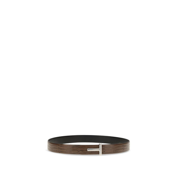 Tom Ford Brown Calf Leather Bos Taurus Belt