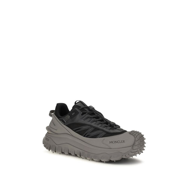 Moncler Gray Calf Leather Bos Taurus Athletic Sneakers