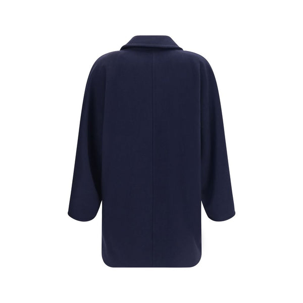 Max Mara Blue Wool Oves Aries Full-Length Jacket