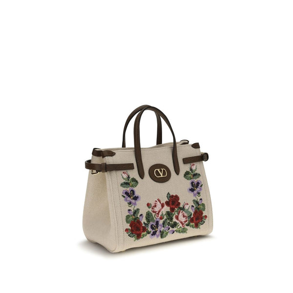 Valentino Garavani Beige Linen Handbag