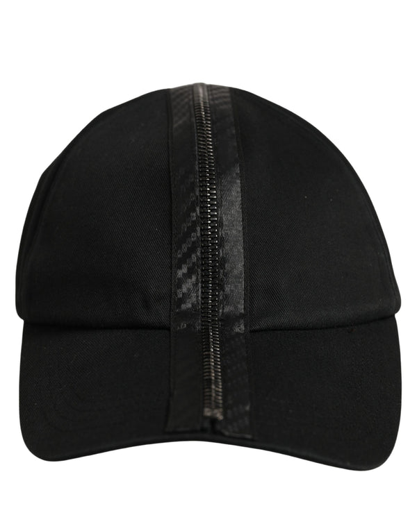 Dolce & Gabbana Men Black Cotton Baseball Cap 6 Panels Hat