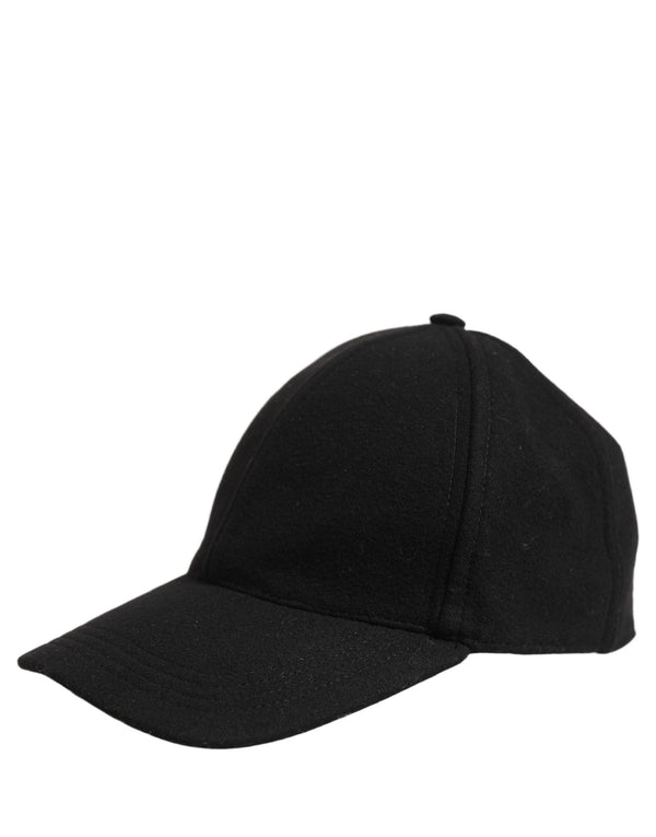Dolce & Gabbana Men Black Wool Baseball Cap 6 Panels Hat