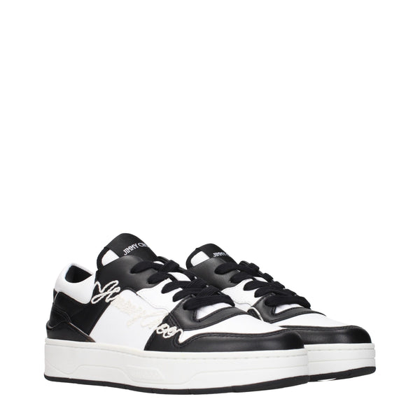 Jimmy Choo Black Leather Low Top Sneakers
