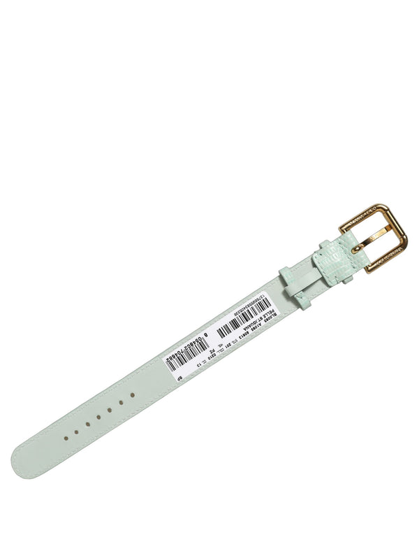 Dolce & Gabbana Green Textured Leather Gold Buckle Belt Strap Bracelet