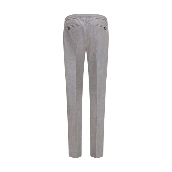 PT Torino Gray Wool Oves Aries Casual Pants