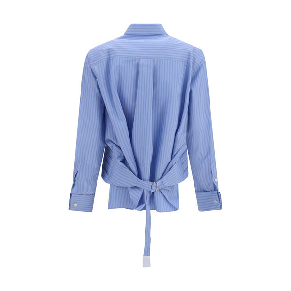 Sacai Blue Cotton Pattern Shirt