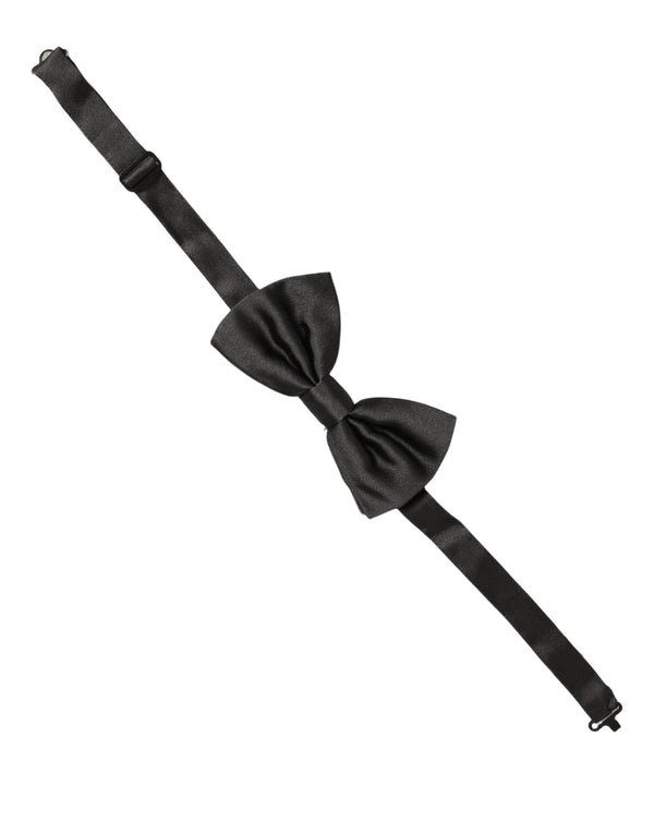 Dolce & Gabbana Men Black 100% Silk Adjustable Neck Papillon Bow Tie