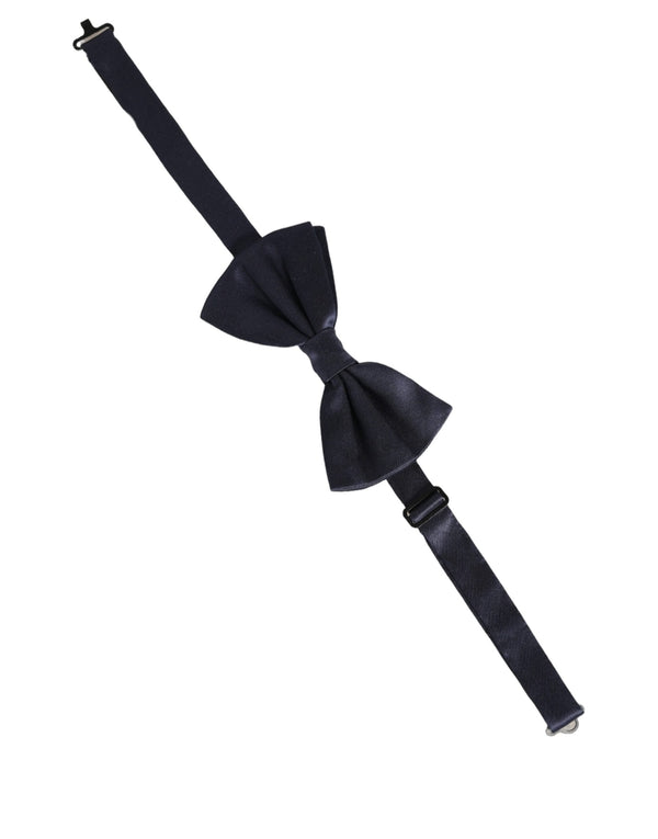 Dolce & Gabbana Dark Blue 100% Silk Adjustable Neck Papillon Bow Tie