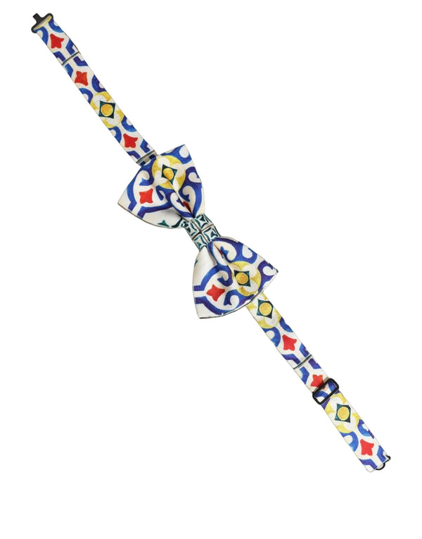 Dolce & Gabbana Men Multicolor Majolica Adjustable Neck Papillon Bow Tie