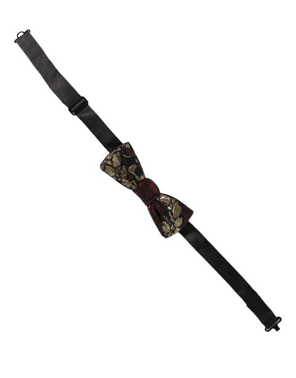 Dolce & Gabbana Multicolor Floral Jacquard Adjustable Neck Papillon Bow Tie
