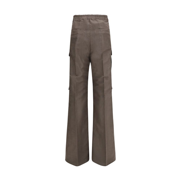 Rick Owens Brown Ramie Cargo Pants