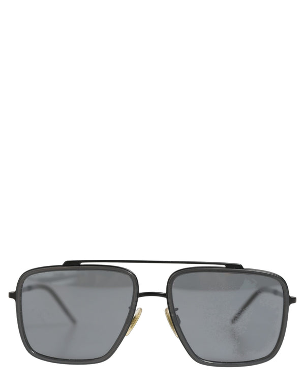 Dolce & Gabbana Women DG2262 Black Metal Square Frame Eyewear Sunglasses