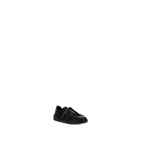 Valentino Garavani Black Calf Leather Bos Taurus Sneakers