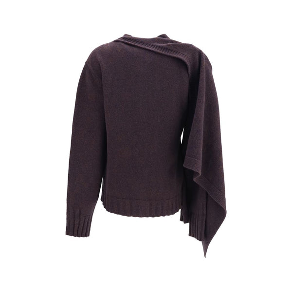 The Attico Brown Wool Oves Aries Cardigan