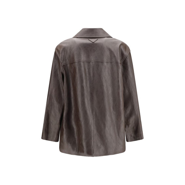 Prada Brown Lamb Leather Leather Jacket