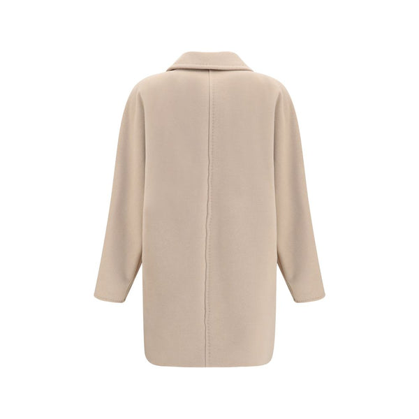Max Mara Beige Wool Oves Aries Full-Length Jacket