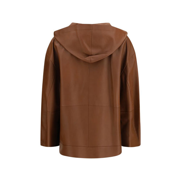 Max Mara Brown Lamb Ovis Aries Leather Jacket