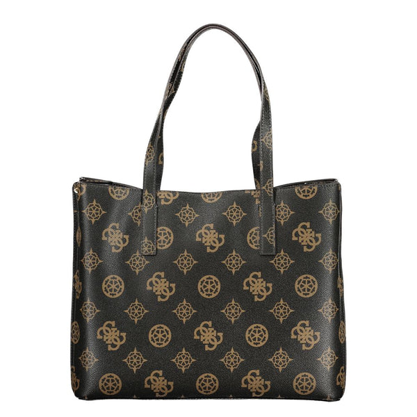 Guess Jeans Brown Polyurethane Women's Bag with Dual Handles and Spacious Compartments