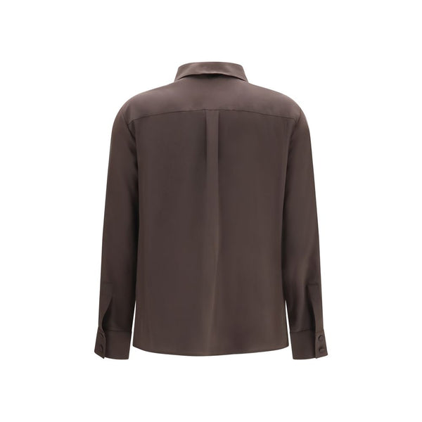 Lardini Brown Silk Dress Shirt