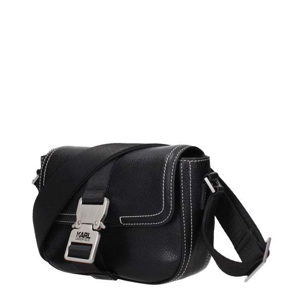 Karl Lagerfeld Black Leather Crossbody Bag