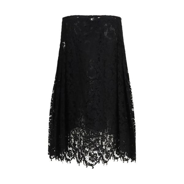 Fendi Black Silk Midi Skirt