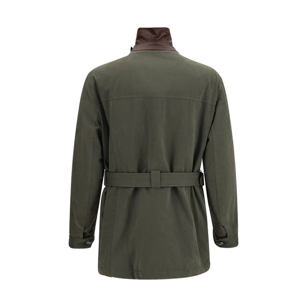 Brunello Cucinelli Bicolor Cotton Full-Length Jacket