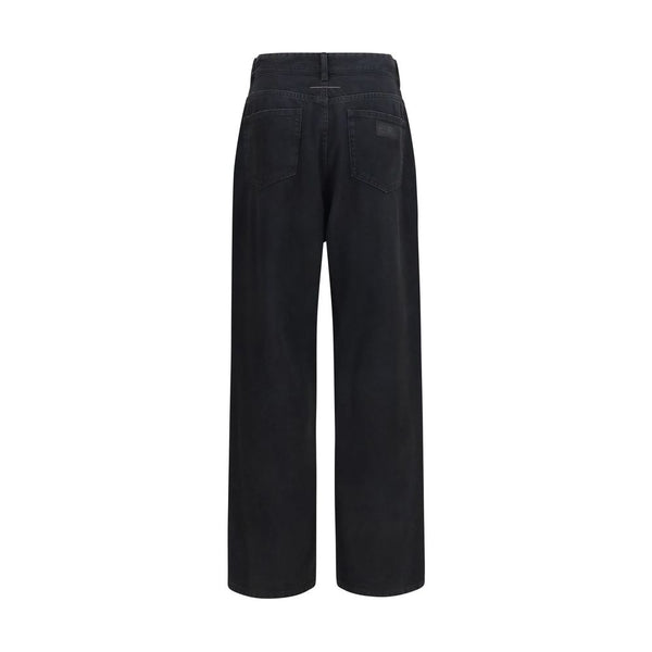 MM6 Black Cotton Straight-Leg Jeans