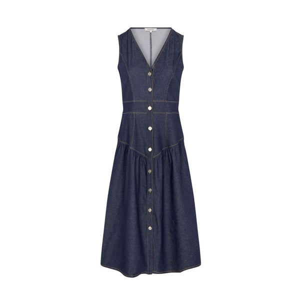 Morgan De Toi Blue Cotton Long Dress