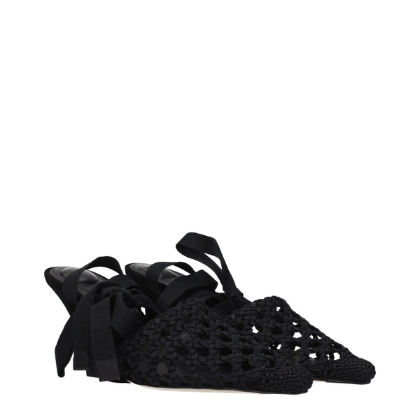 Jacquemus Black Fabric Strap-On Sandals