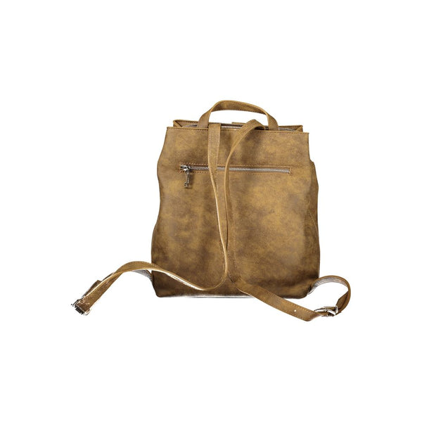 Desigual Brown Polyurethane Women's Backpack for Trendy Adventures