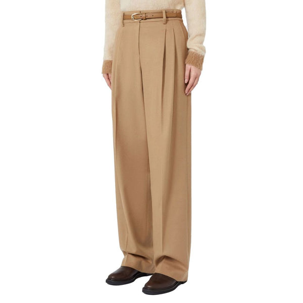 Max Mara Brown Virgin Wool Casual Pants