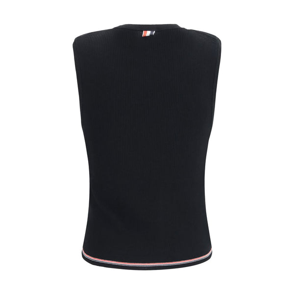 Thom Browne Black Wool Oves Aries Sleeveles T-Shirt