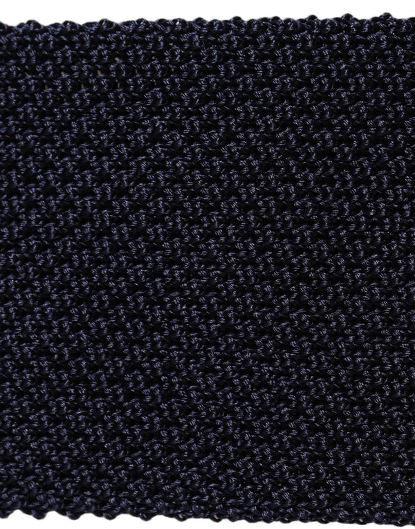 Dolce & Gabbana Dark Blue Textured Knitted Adjustable Necktie Accessory Tie