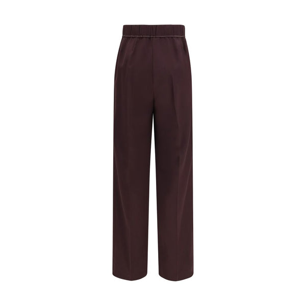 Forte_Forte Purple Polyester Casual Pants