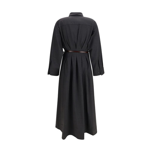 P.A.R.O.S.H. Gray Wool Oves Aries Casual Dress