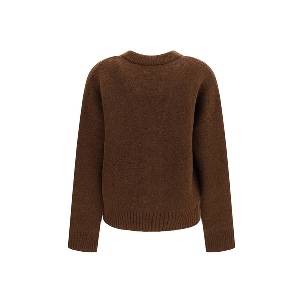 Ami Paris Brown Alpaca Vicugna Pacos Cardigan