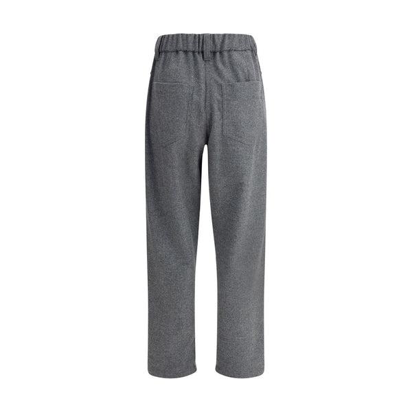 Brunello Cucinelli Gray Wool Oves Aries Casual Pants