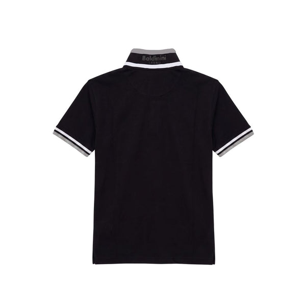 Baldinini Trend Black Cotton Men Polo