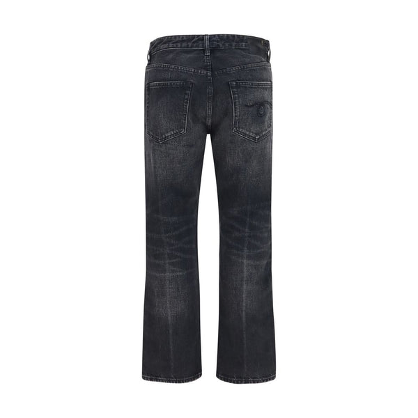R13 Black Cotton Boyfriend Jeans
