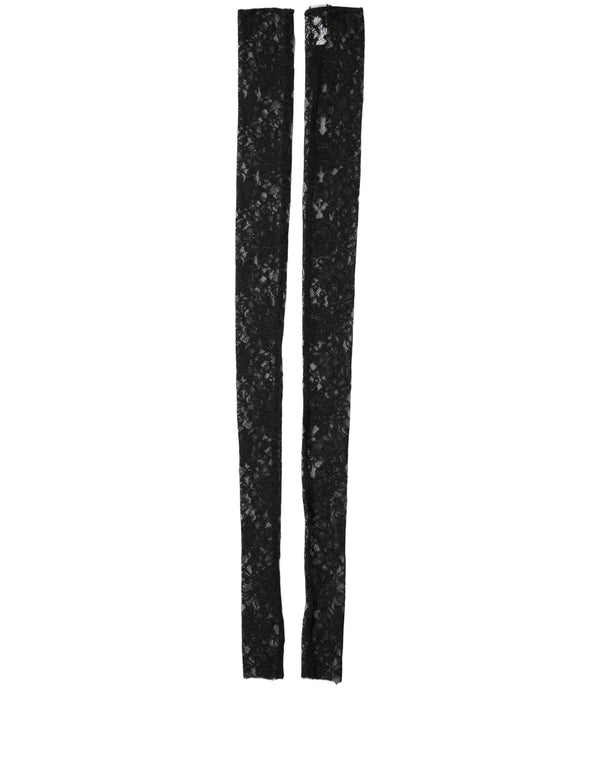 Dolce & Gabbana Sleeves Black Nylon Floral Lace Warmer Arm